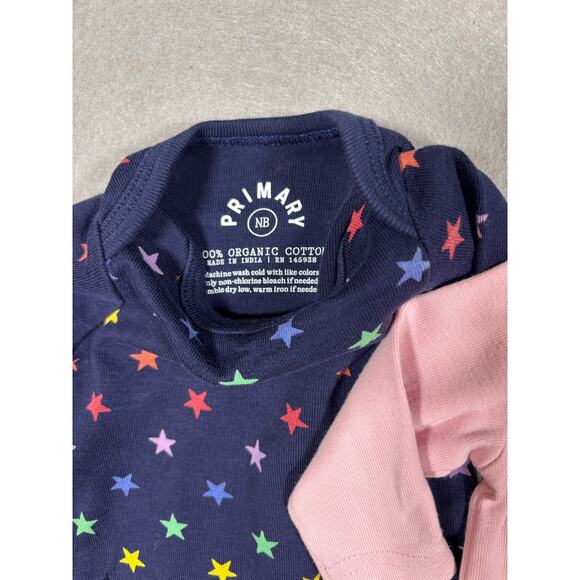 NWOT PRIMARY organic cotton Newborn baby clothing bundle bodysuits pants hat NB - Picture 2 of 6